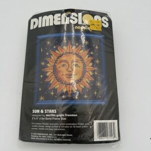Dimensions Needlepoint Sun & Stars Kit #7153 - 5" X 5" Frame Size - Vintage 1993